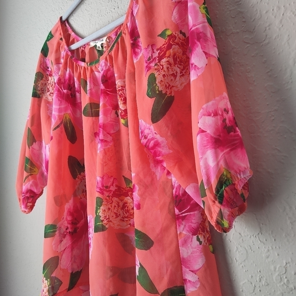 Wishful Park Sheer Floral Top Blouse Size M - Picture 4 of 10